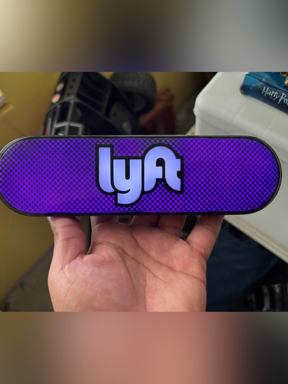 Lyft Purple Glow Light Mustache Original- no charge cable base